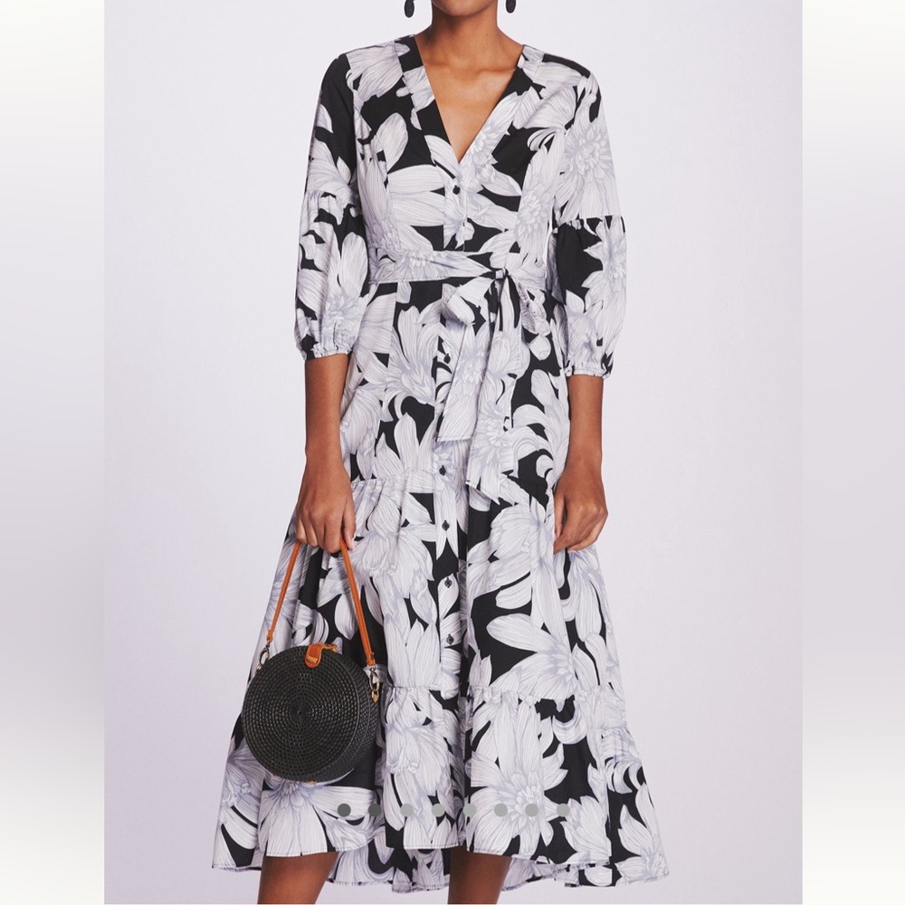 Anthropologie Maeve Puff Sleeve Midi dress floral